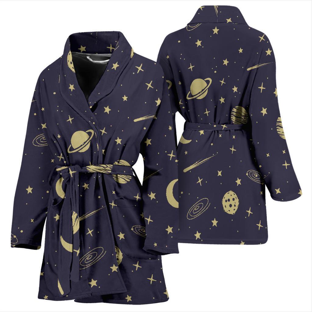 Constellation Pattern Print Women Long Robe-grizzshop
