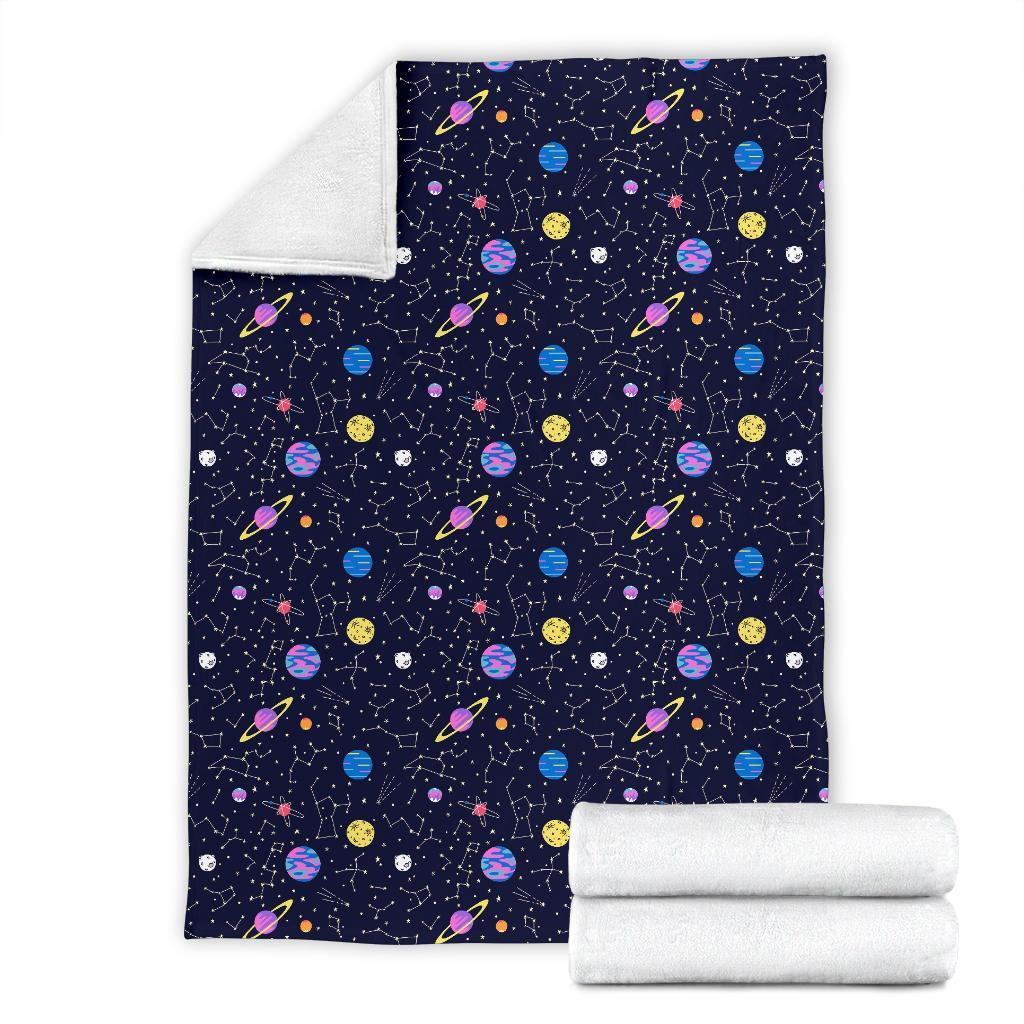 Constellation Planet Print Pattern Blanket-grizzshop