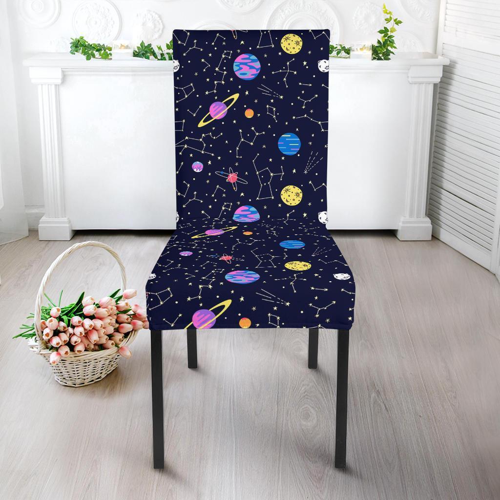 Constellation Planet Print Pattern Chair Cover-grizzshop