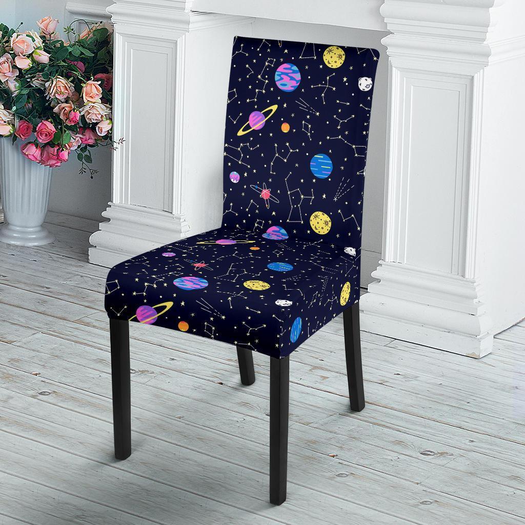 Constellation Planet Print Pattern Chair Cover-grizzshop