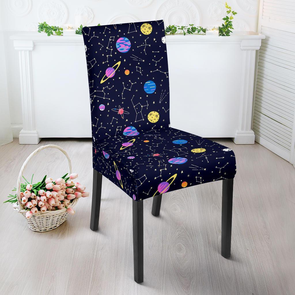 Constellation Planet Print Pattern Chair Cover-grizzshop