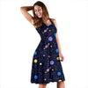 Constellation Planet Print Pattern Dress-grizzshop