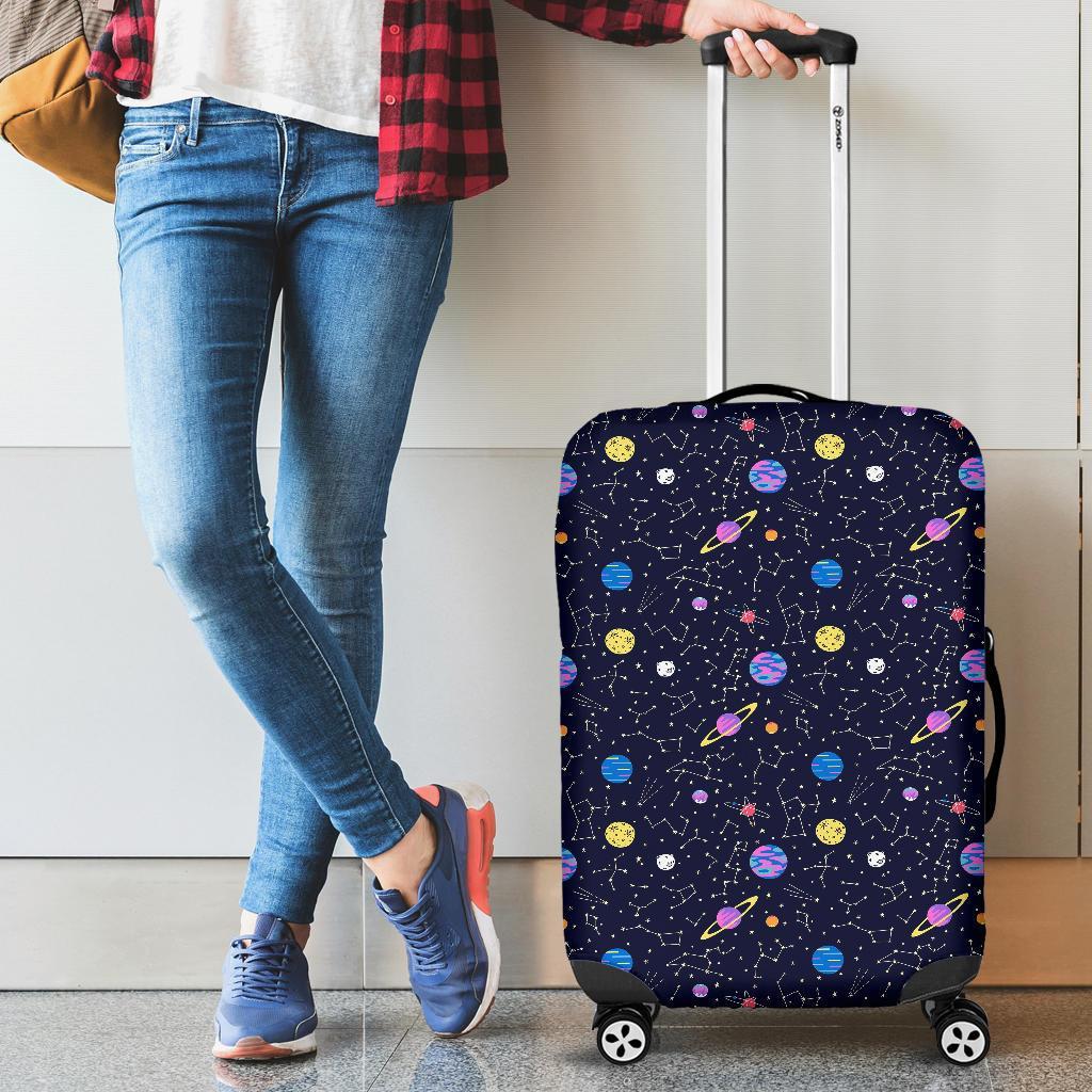 Constellation Planet Print Pattern Luggage Cover Protector-grizzshop