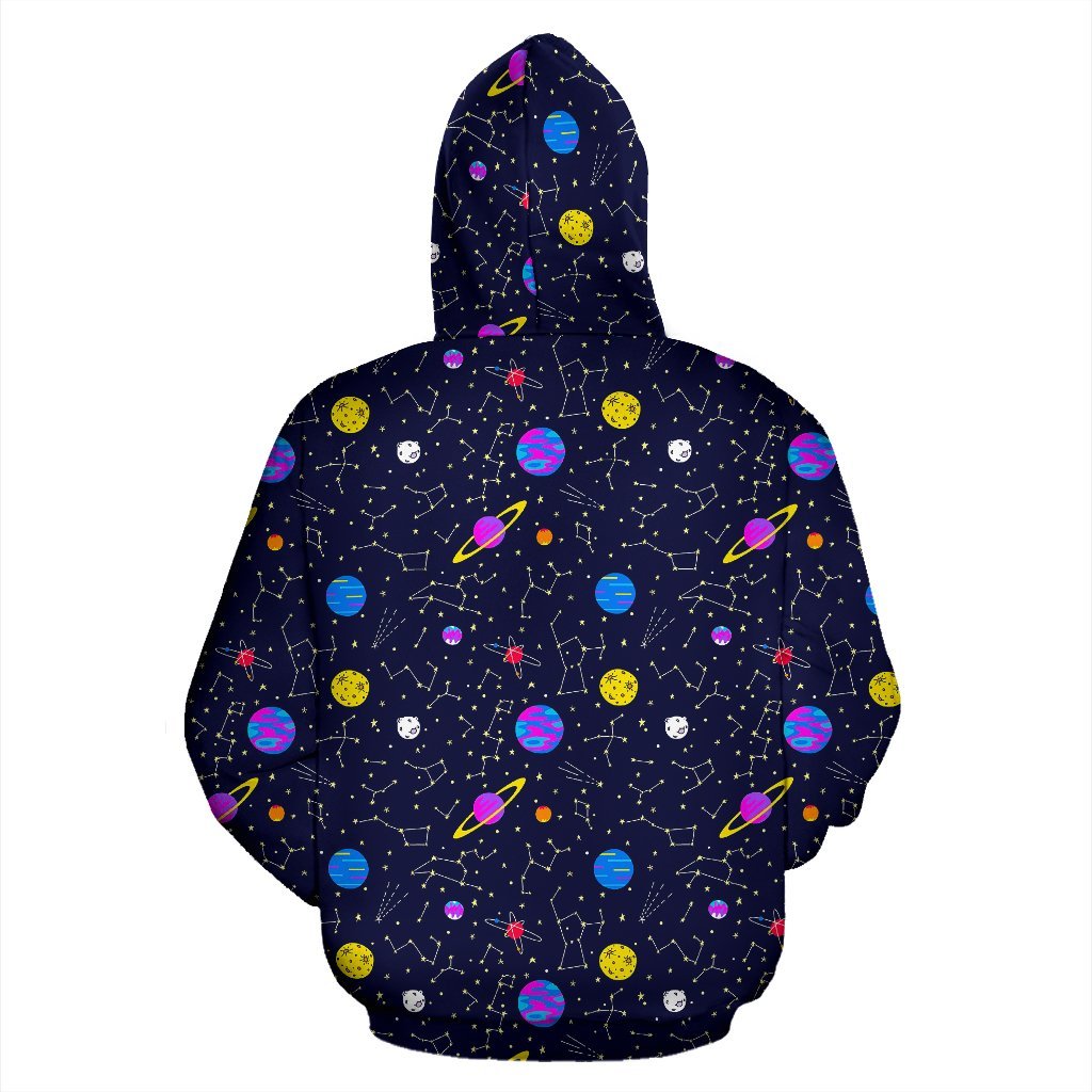 Constellation Planet Print Pattern Men Women Pullover Hoodie-grizzshop