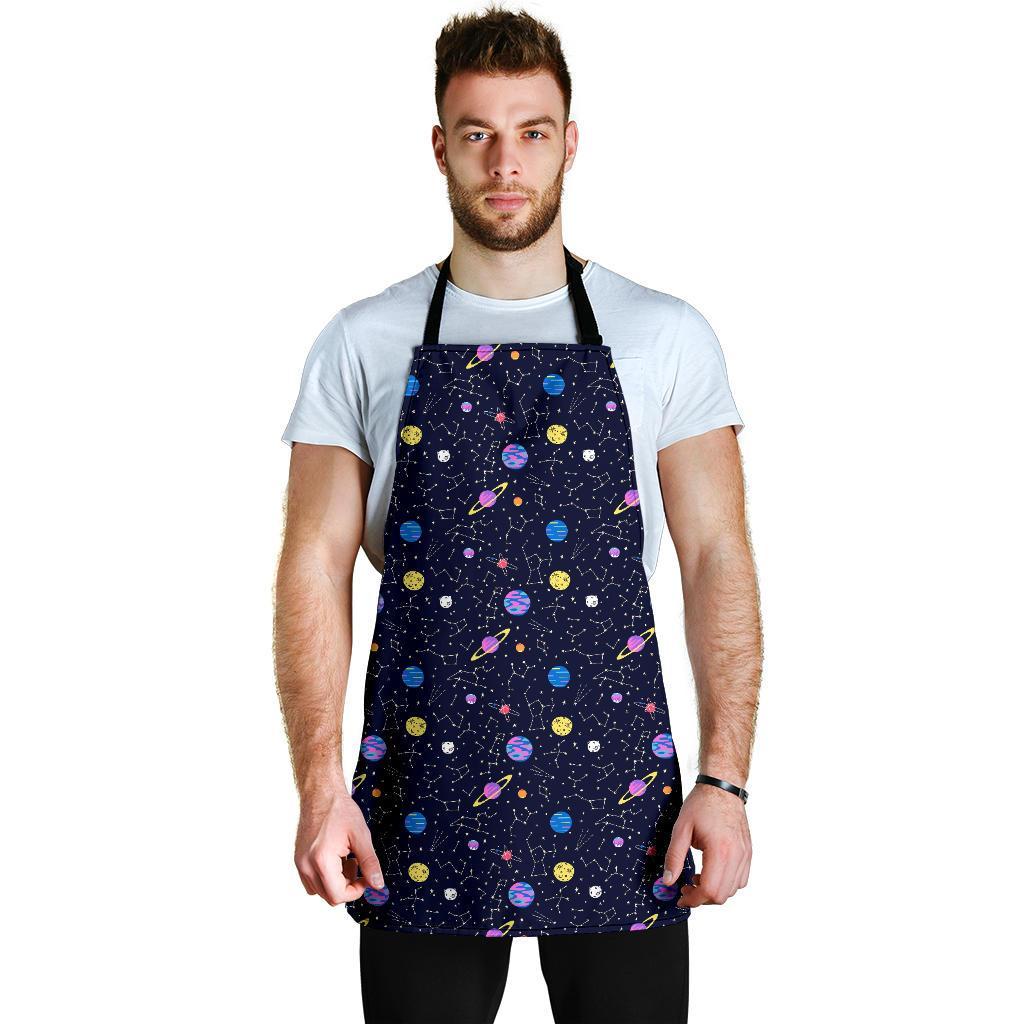 Constellation Planet Print Pattern Men's Apron-grizzshop