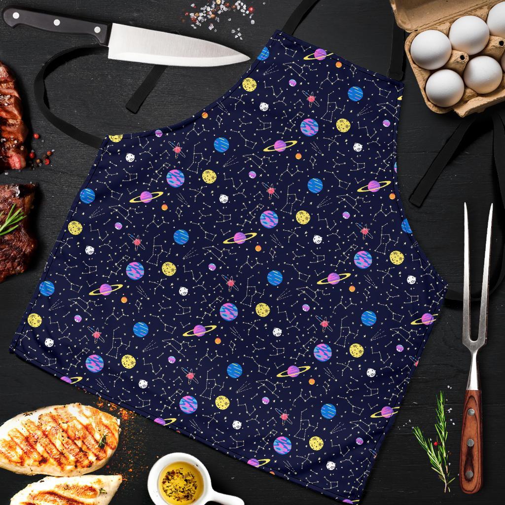 Constellation Planet Print Pattern Men's Apron-grizzshop