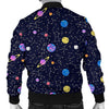 Constellation Planet Print Pattern Men's Bomber Jacket-grizzshop