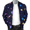 Constellation Planet Print Pattern Men's Bomber Jacket-grizzshop