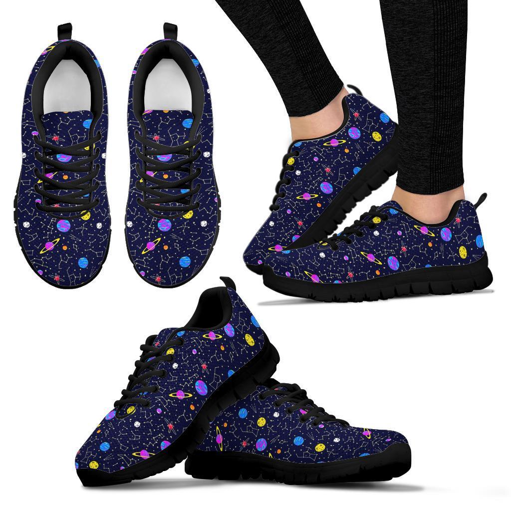 Constellation Planet Print Pattern Sneaker Shoes For Men Women-grizzshop