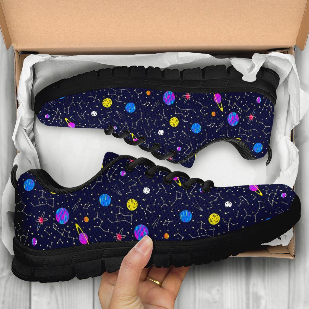 Constellation Planet Print Pattern Sneaker Shoes For Men Women-grizzshop