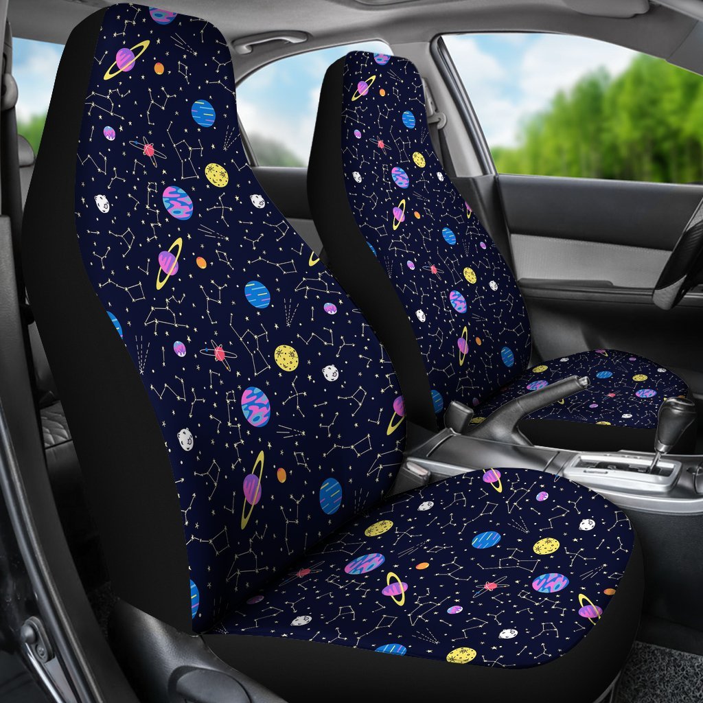 Constellation Planet Print Pattern Universal Fit Car Seat Covers-grizzshop