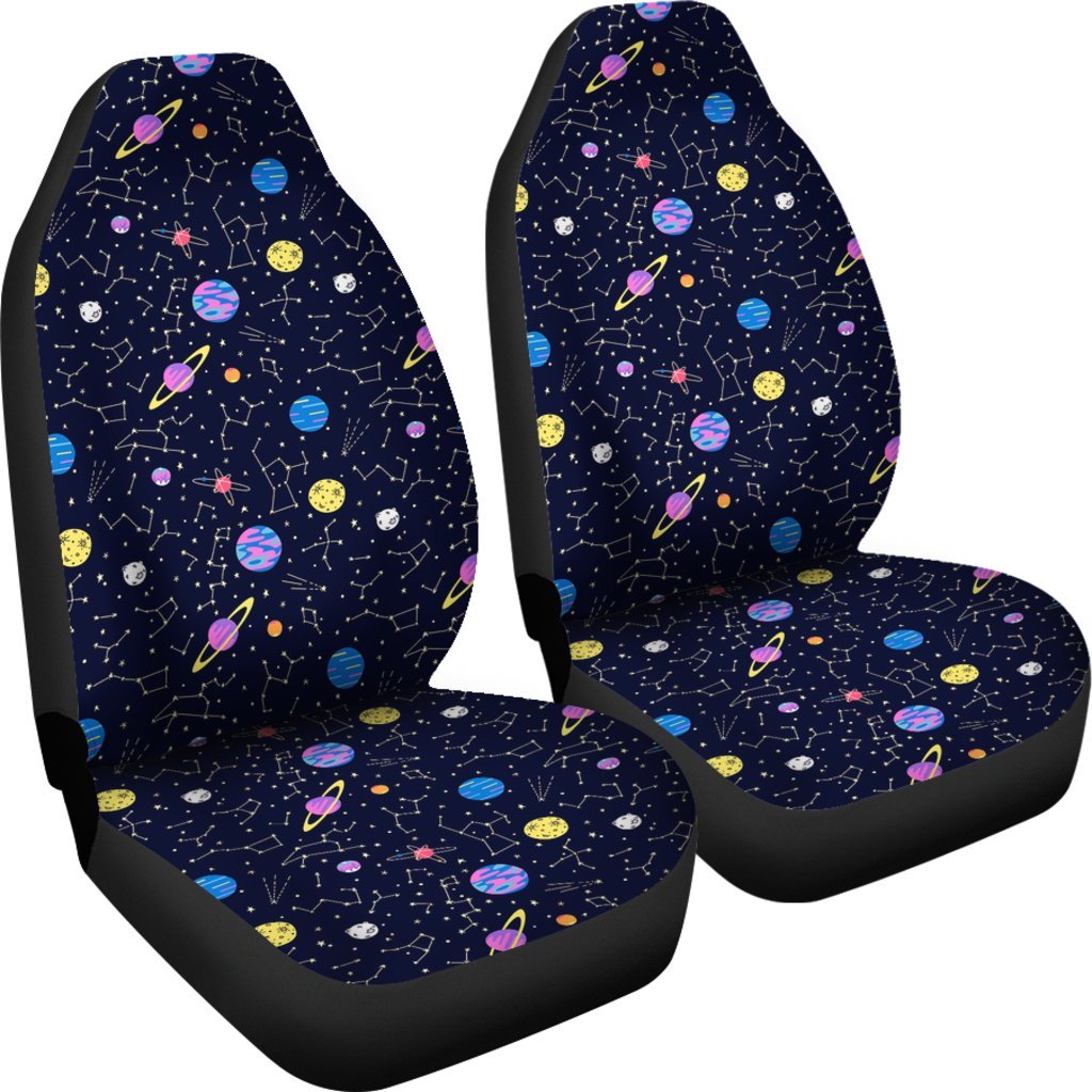 Constellation Planet Print Pattern Universal Fit Car Seat Covers-grizzshop