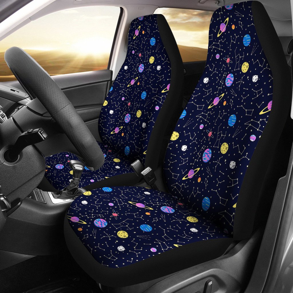 Constellation Planet Print Pattern Universal Fit Car Seat Covers-grizzshop