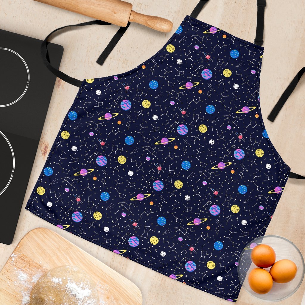 Constellation Planet Print Pattern Women's Apron-grizzshop