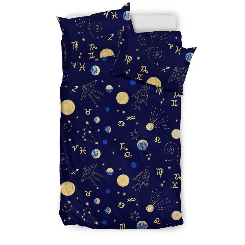 Constellation Print Pattern Duvet Cover Bedding Set-grizzshop