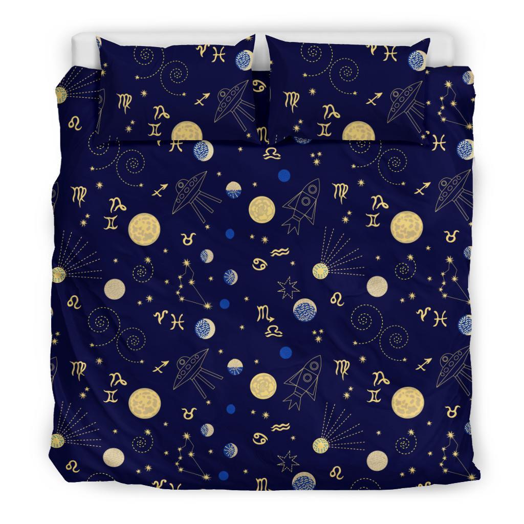 Constellation Print Pattern Duvet Cover Bedding Set-grizzshop