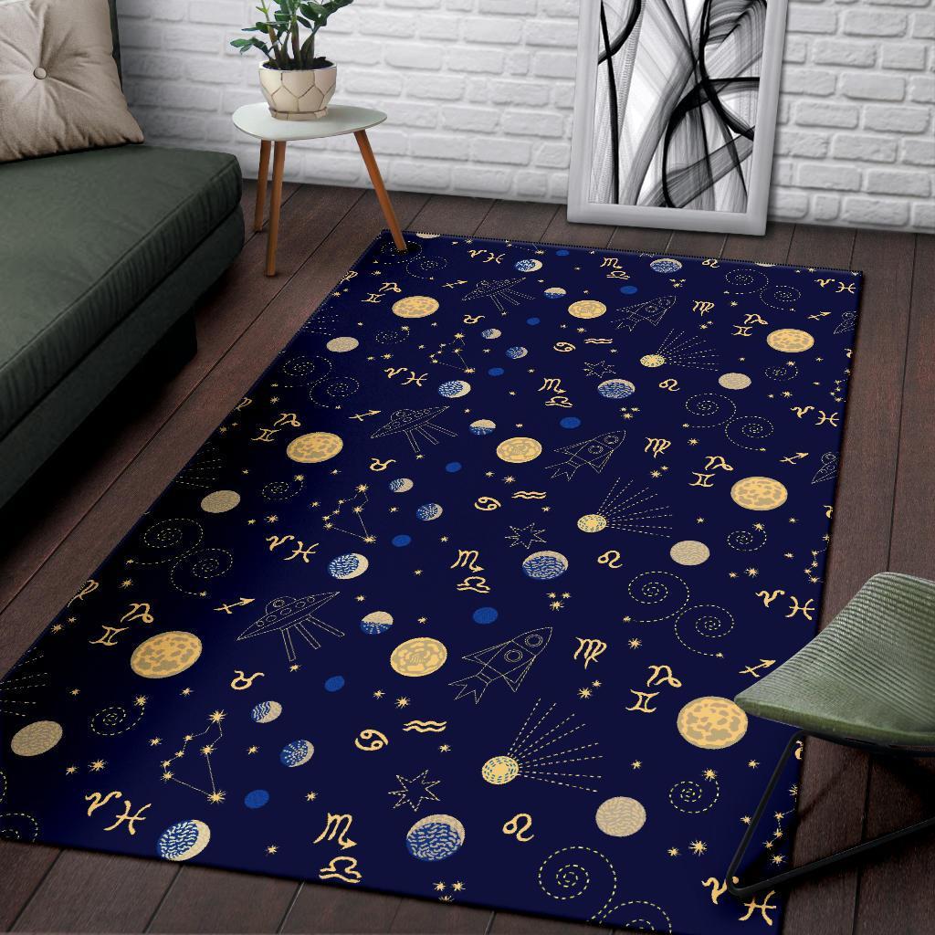 Constellation Print Pattern Floor Mat-grizzshop