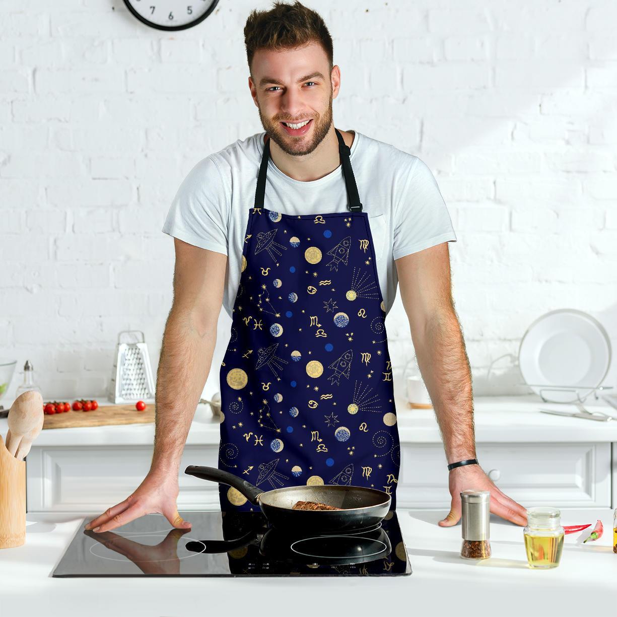 Constellation Print Pattern Men's Apron-grizzshop