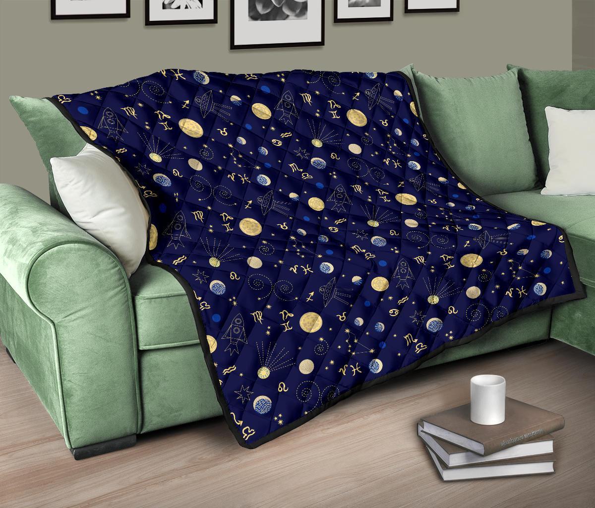 Constellation Print Pattern Quilt-grizzshop