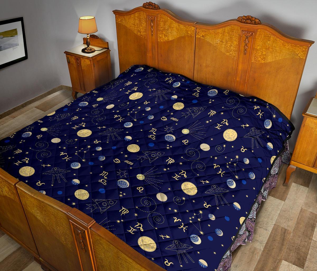 Constellation Print Pattern Quilt-grizzshop