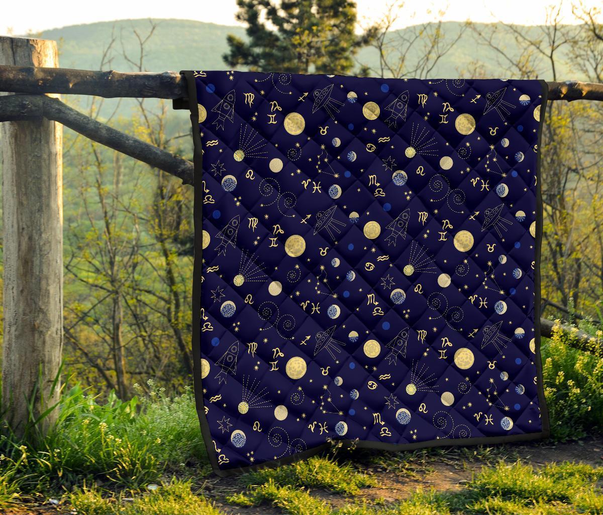 Constellation Print Pattern Quilt-grizzshop