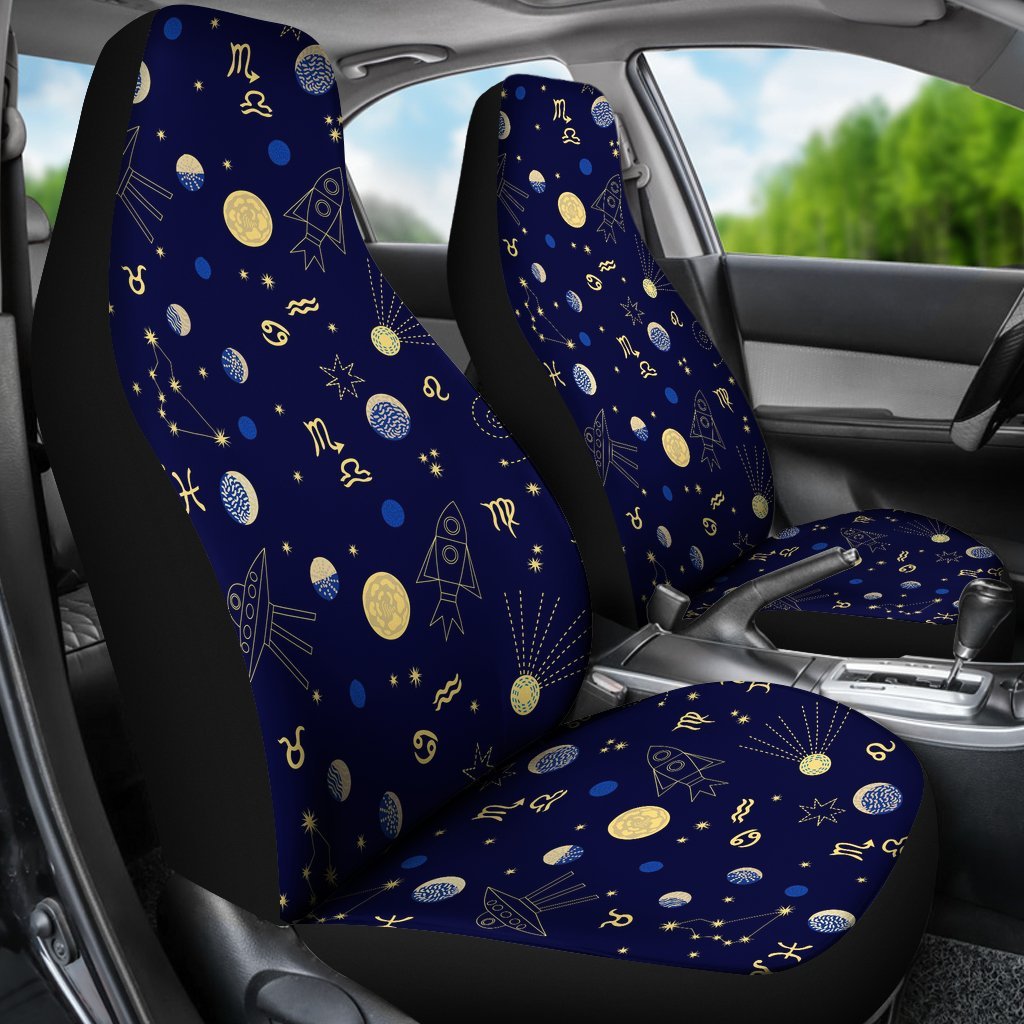 Constellation Print Pattern Universal Fit Car Seat Covers-grizzshop