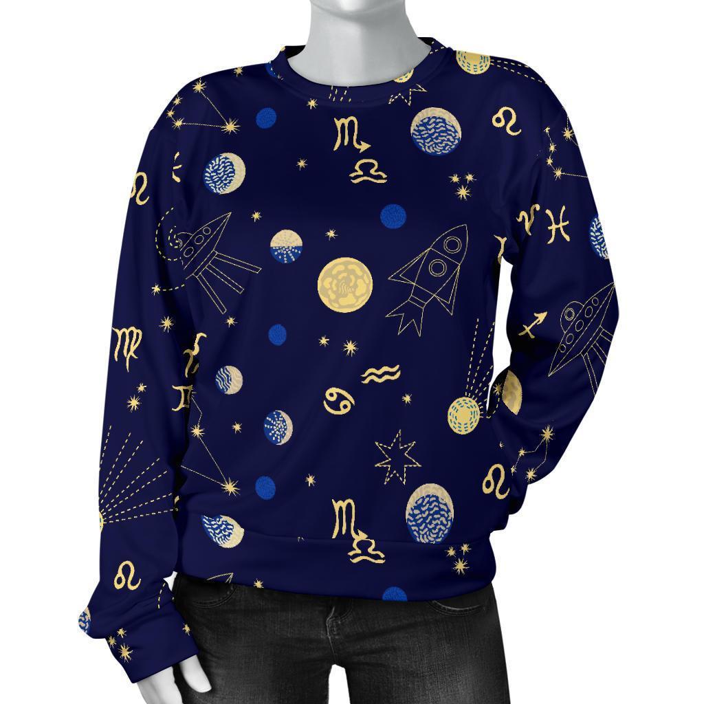 Constellation Print Pattern Women's Sweatshirt-grizzshop