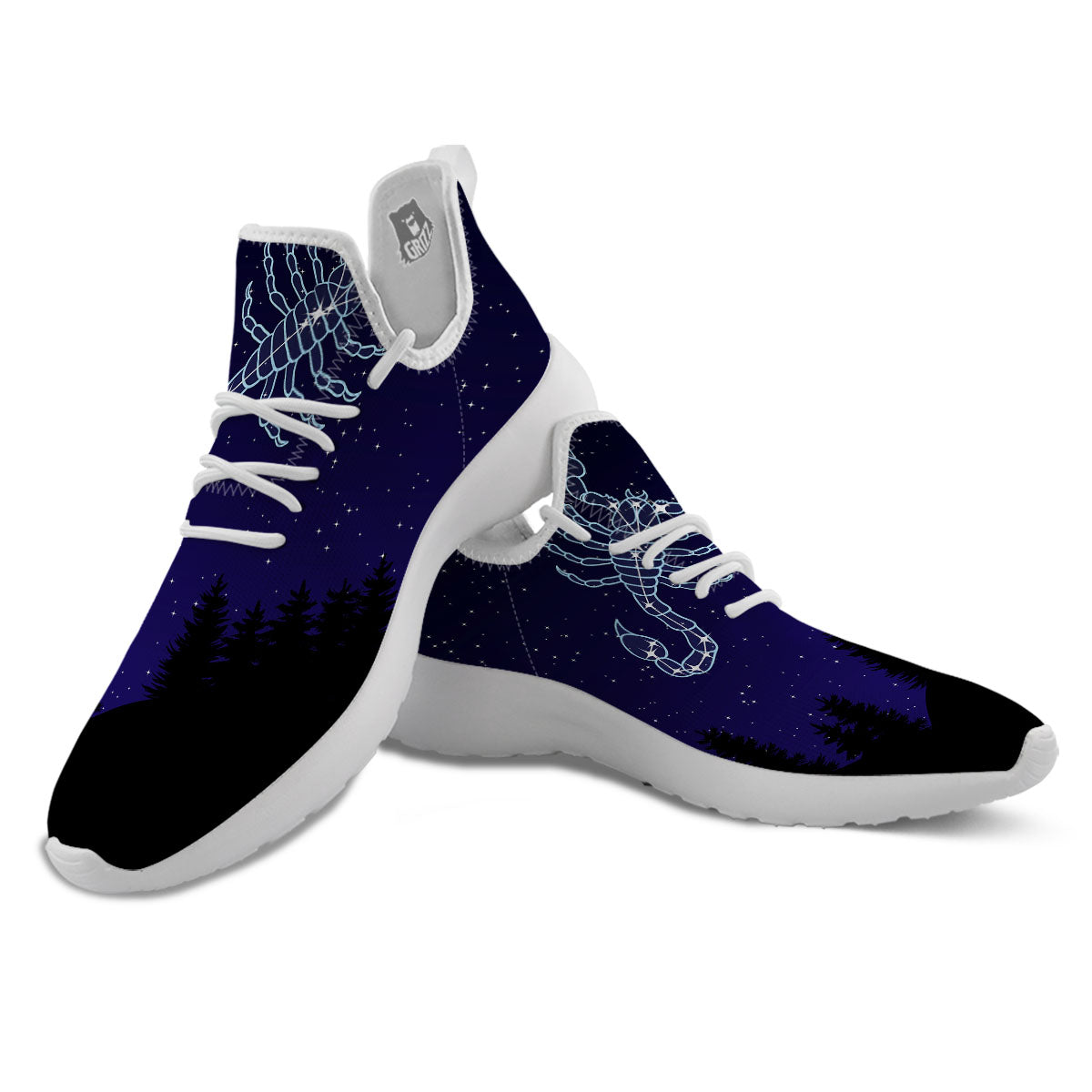 Constellation Scorpio Print White Athletic Shoes-grizzshop