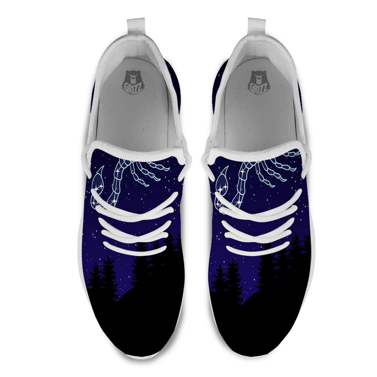 Constellation Scorpio Print White Athletic Shoes-grizzshop