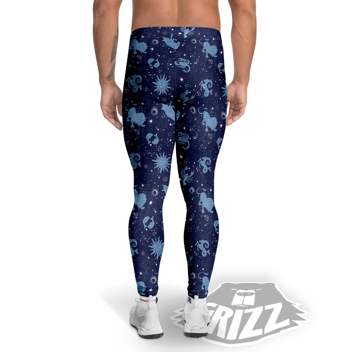 Constellation Signs Zodiac Print Pattern Men's Leggings-grizzshop