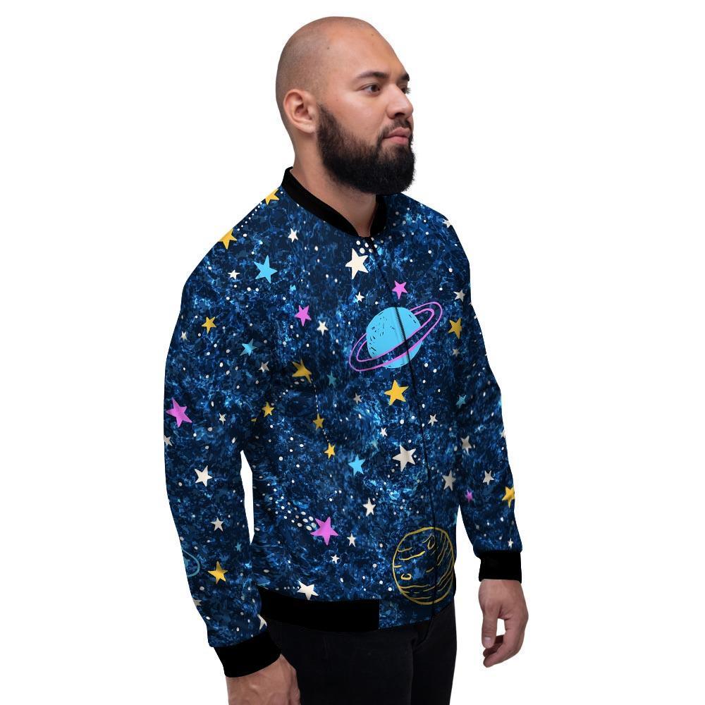 Constellation Star Galaxy Space Men's Bomber Jacket-grizzshop