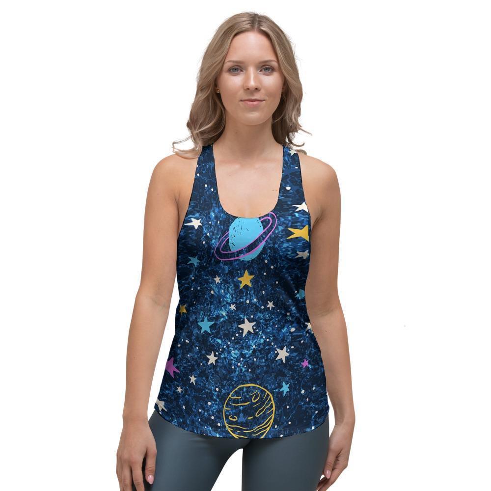 Constellation Star Galaxy Space Women's Racerback Tank Top-grizzshop