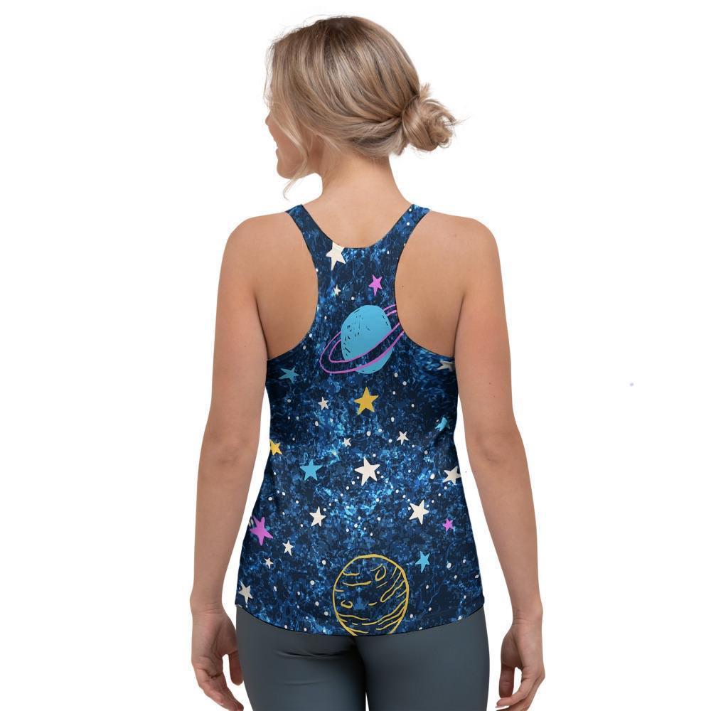 Constellation Star Galaxy Space Women's Racerback Tank Top-grizzshop