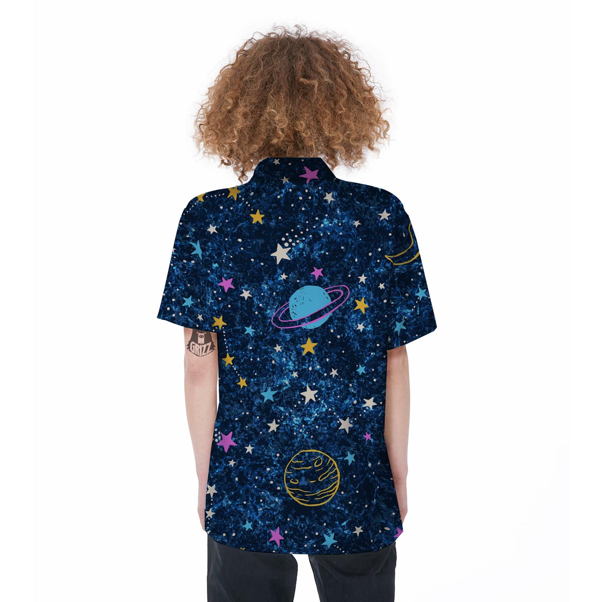 Constellation Star Galaxy Space Women's Short Sleeve Shirts-grizzshop