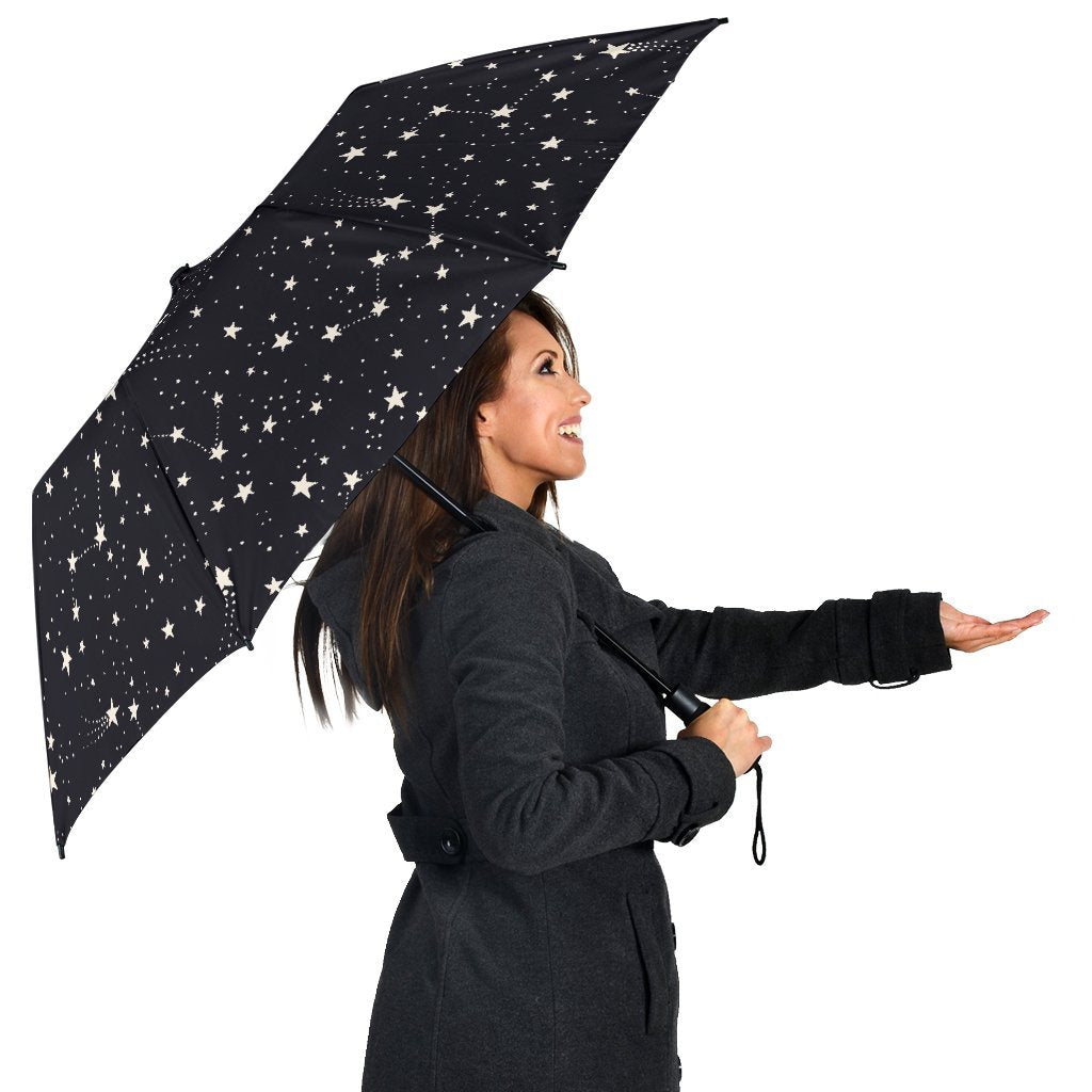 Constellation Star Print Pattern Automatic Foldable Umbrella-grizzshop