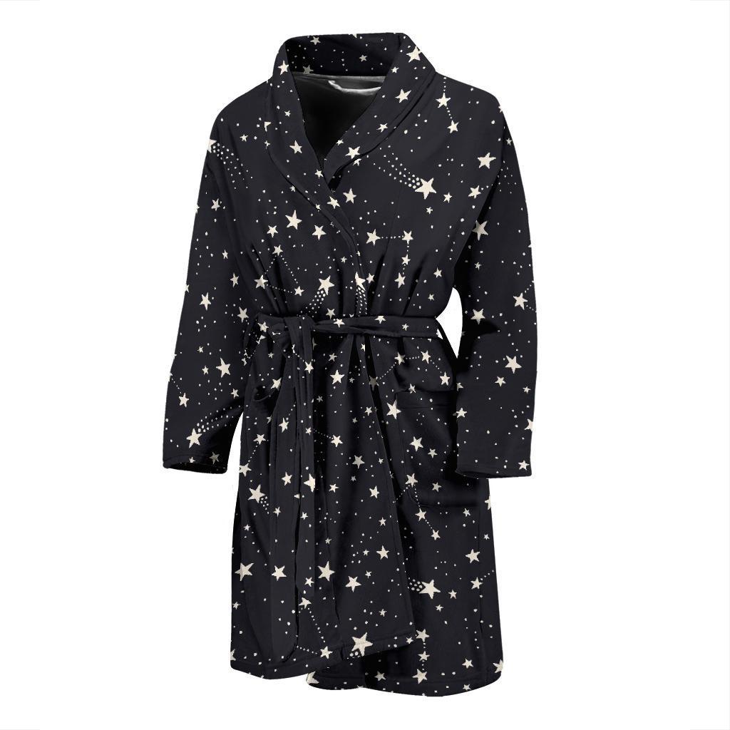 Constellation Star Print Pattern Men Long Robe-grizzshop