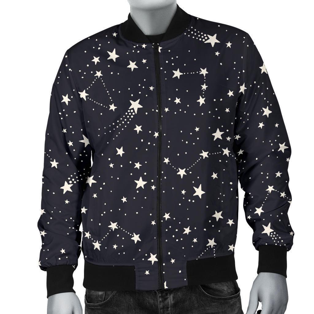 Constellation Star Print Pattern Men's Bomber Jacket-grizzshop