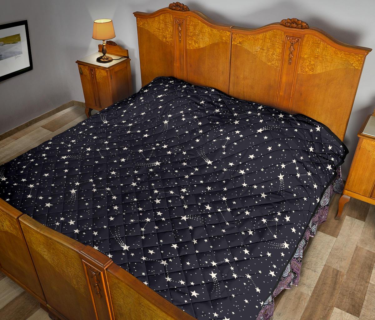Constellation Star Print Pattern Quilt-grizzshop