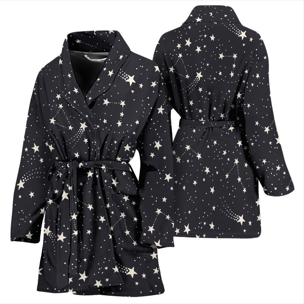 Constellation Star Print Pattern Women Long Robe-grizzshop