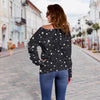 Constellation Star Print Pattern Women Off Shoulder Sweatshirt-grizzshop