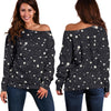 Constellation Star Print Pattern Women Off Shoulder Sweatshirt-grizzshop