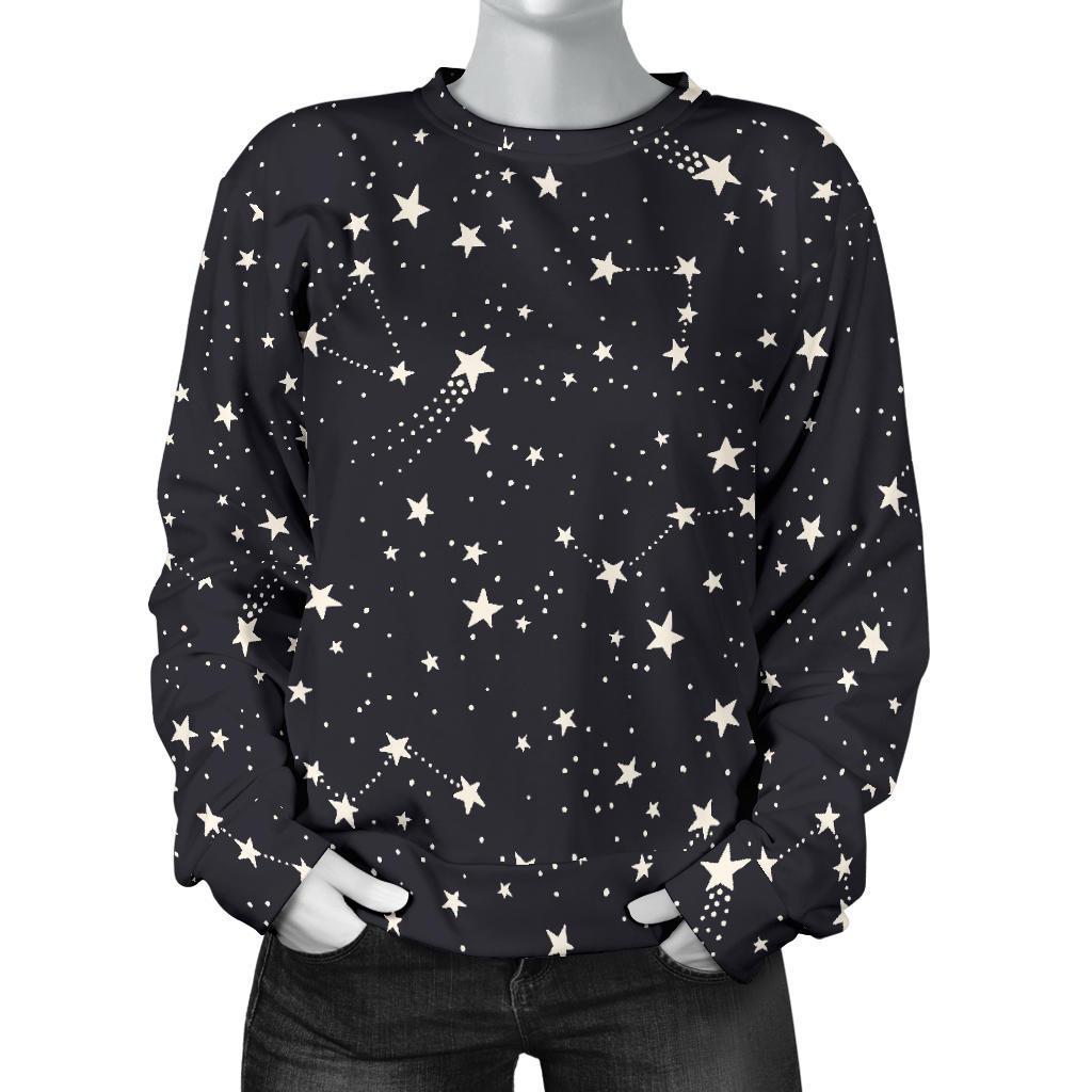 Constellation Star Print Pattern Women's Sweatshirt-grizzshop