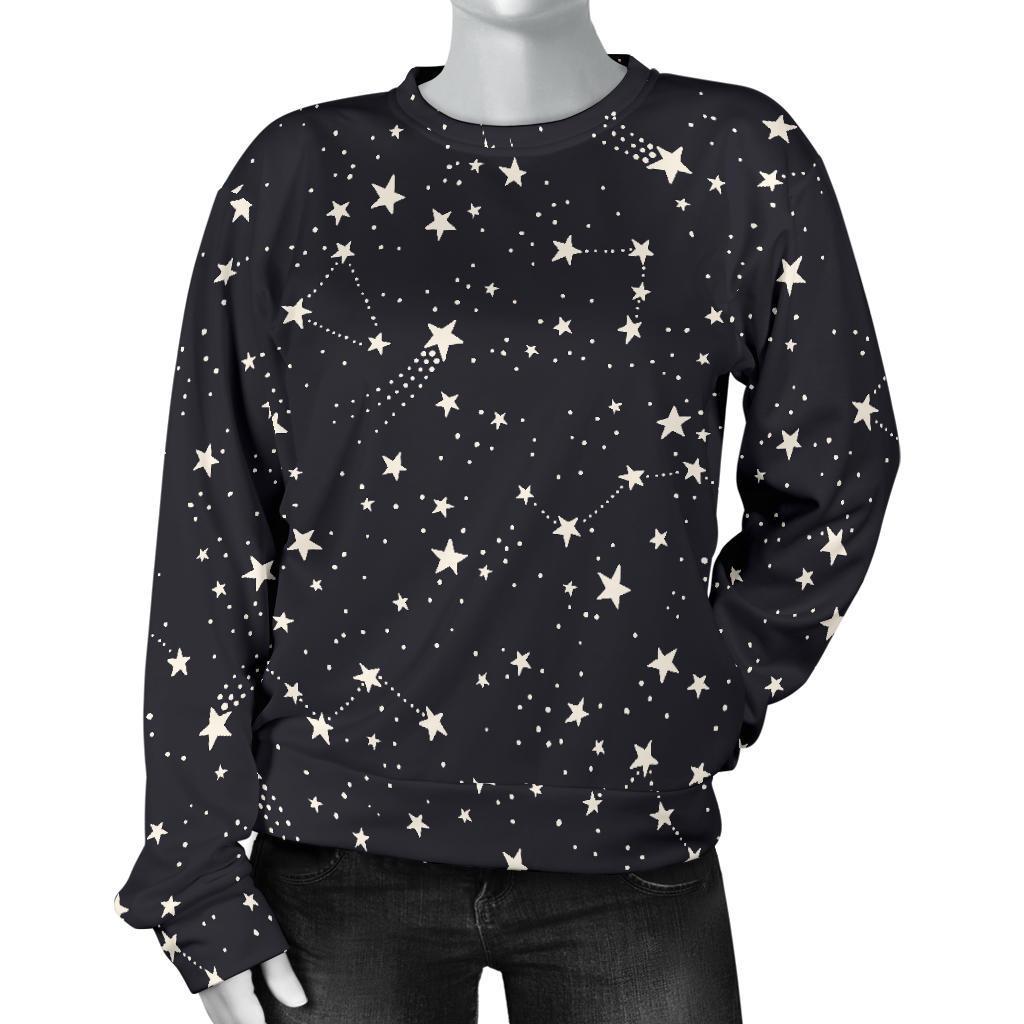 Constellation Star Print Pattern Women's Sweatshirt-grizzshop