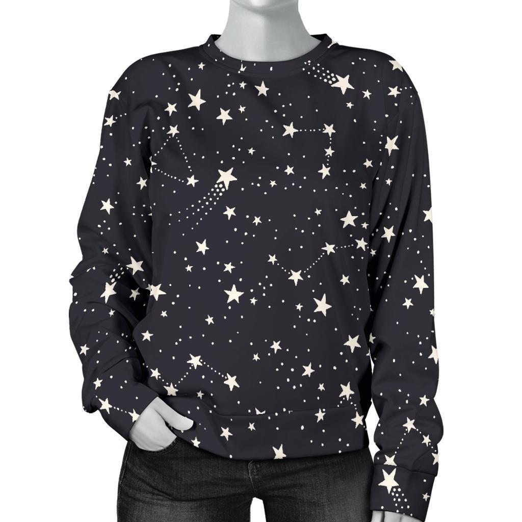 Constellation Star Print Pattern Women's Sweatshirt-grizzshop