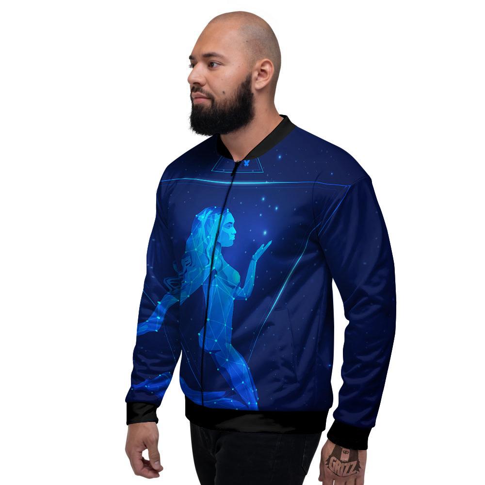 Constellation Virgo Print Men's Bomber Jacket-grizzshop