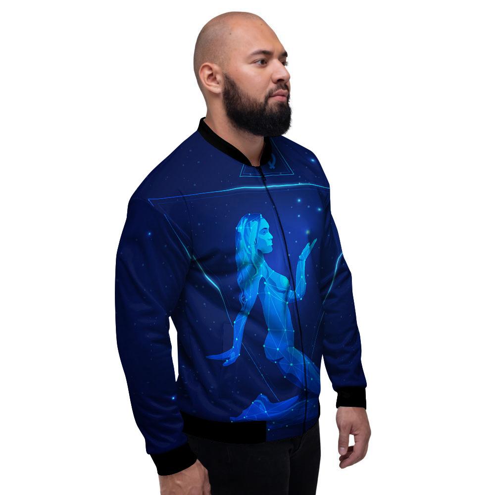 Constellation Virgo Print Men's Bomber Jacket-grizzshop