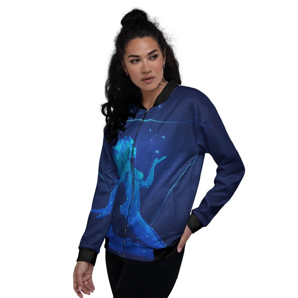 Constellation Virgo Print Women's Bomber Jacket-grizzshop
