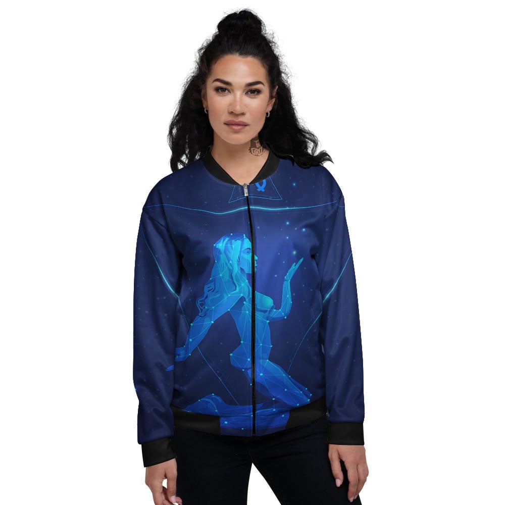 Constellation Virgo Print Women's Bomber Jacket-grizzshop