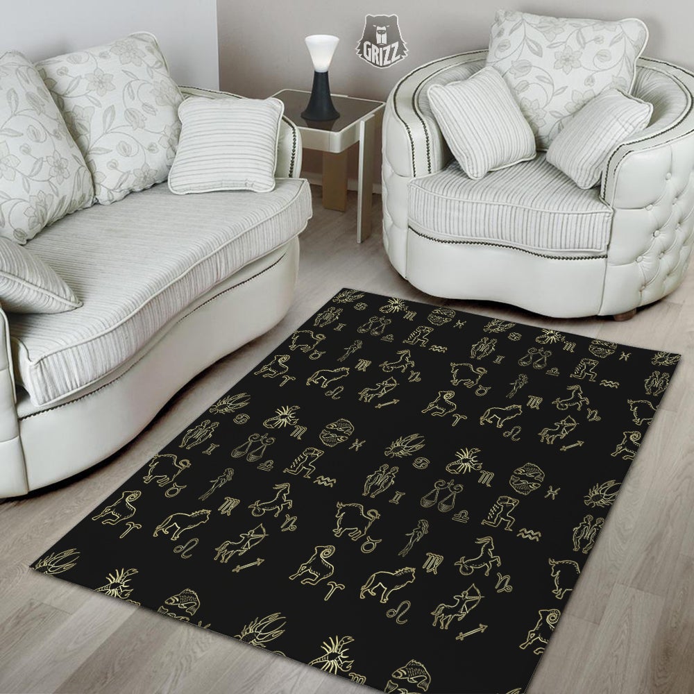 Constellation Zodiac Print Pattern Floor Mat-grizzshop