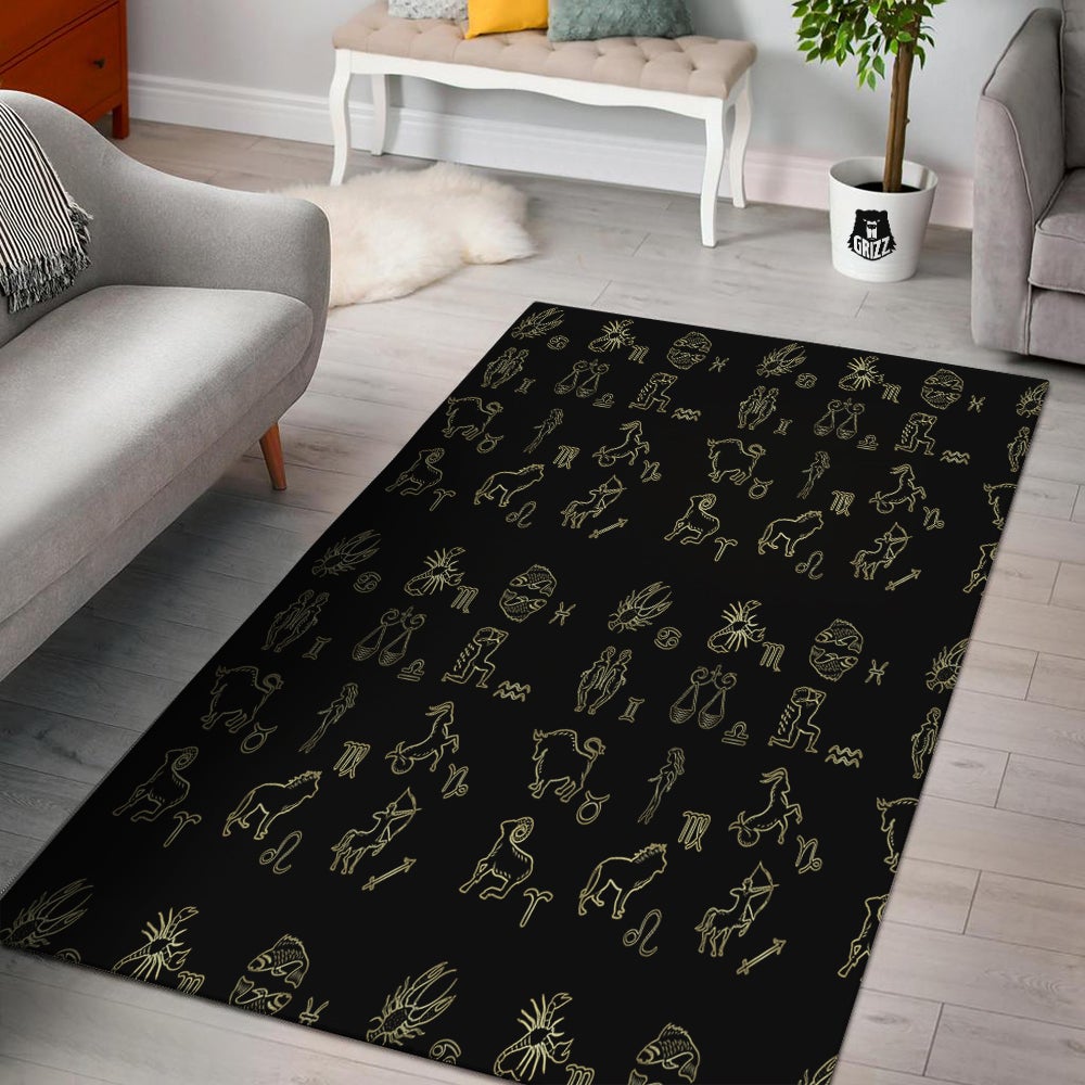 Constellation Zodiac Print Pattern Floor Mat-grizzshop
